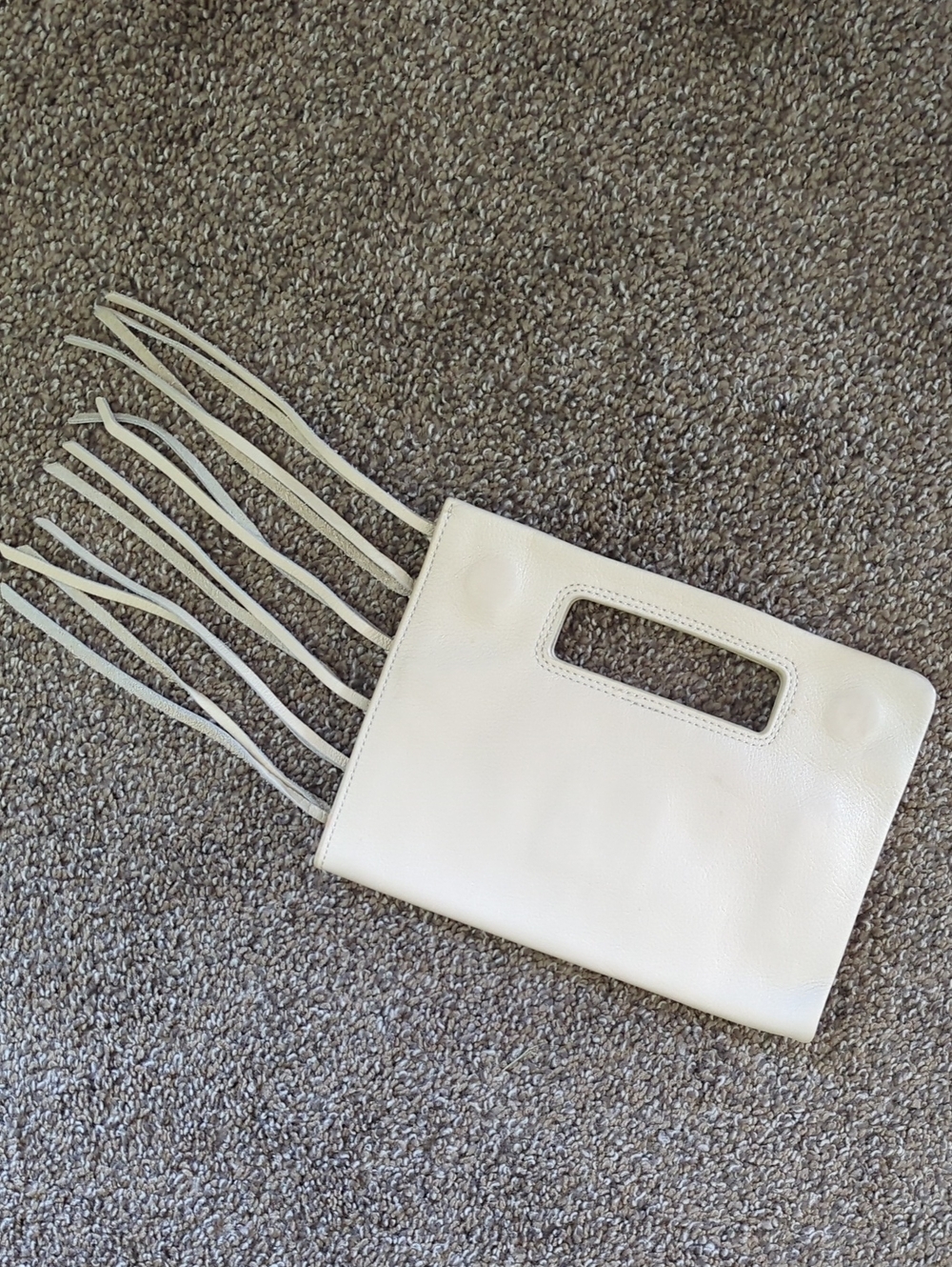 Hobo Ivory Fringed Ace Clutch